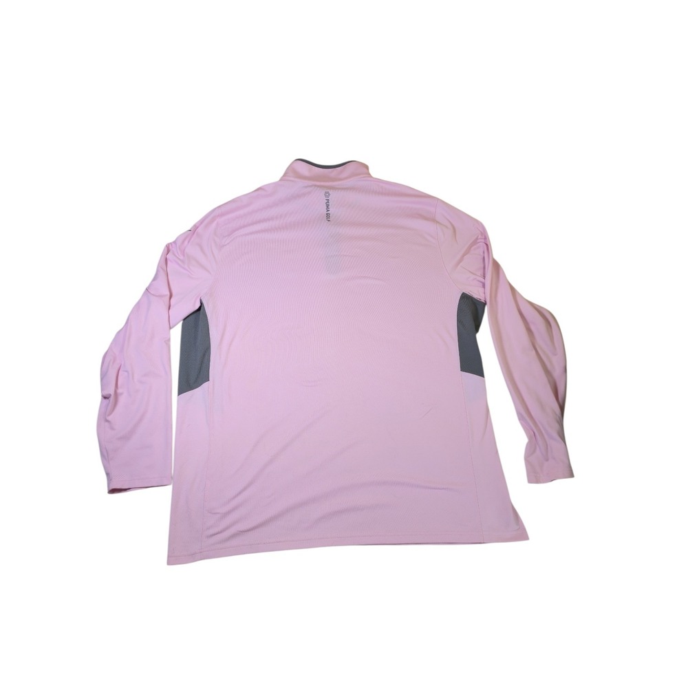 Puma Golf Mens XXL Pink Grey Quarter Zip Pullover Long Sleeve Performance Shirt - Picture 6 of 7